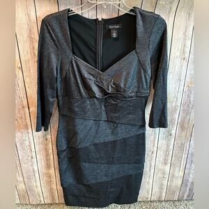 White House Black Market Shapewear Grey Cocktail Dress “instantly slimming” 10
